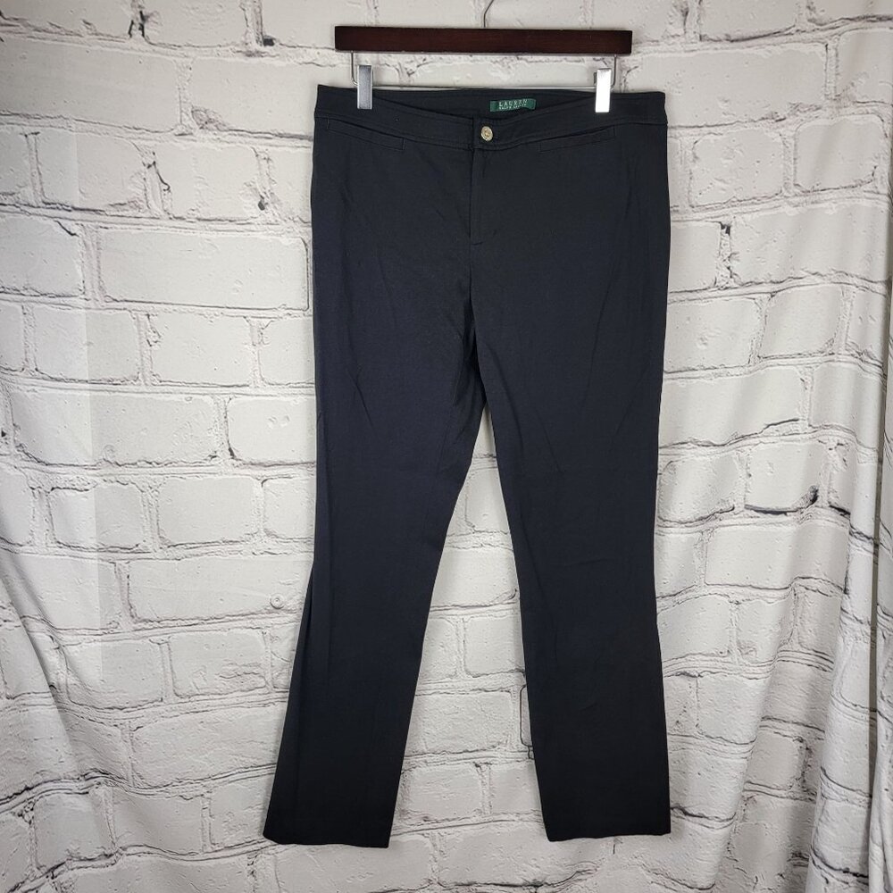 Ralph Lauren Womens 12 Stretch‎ Twill Straight Leg Pant Office Business Casual